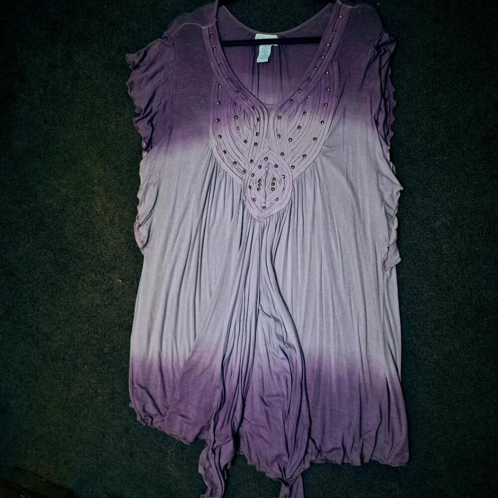K. Jordan Beautiful lavender to purple Tunic top 2X